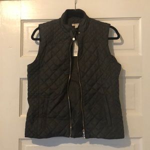 Olive green puffer vest